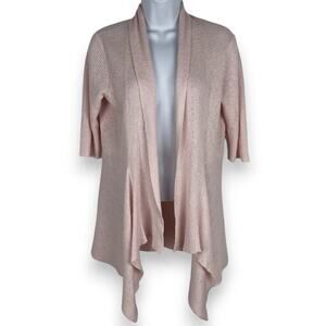 Eileen Fisher Linen Blend Waterfall Open Front Cardigan